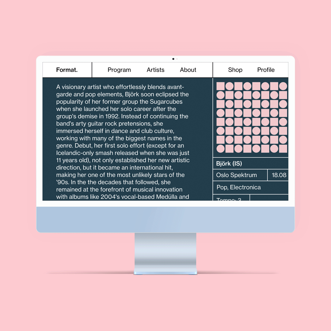 Mockup of iMac with Format Website